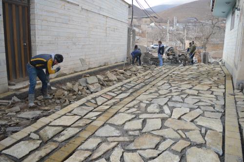 اجرای طرح سنگ فرش و کفپوش معابر روستای ونان